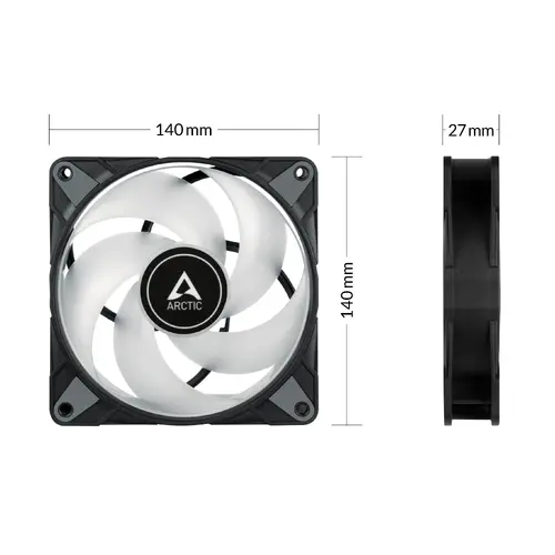 Arctic вентилатор Fan 140mm P14 PWM PST A-RGB 0dB (Black) - image 5