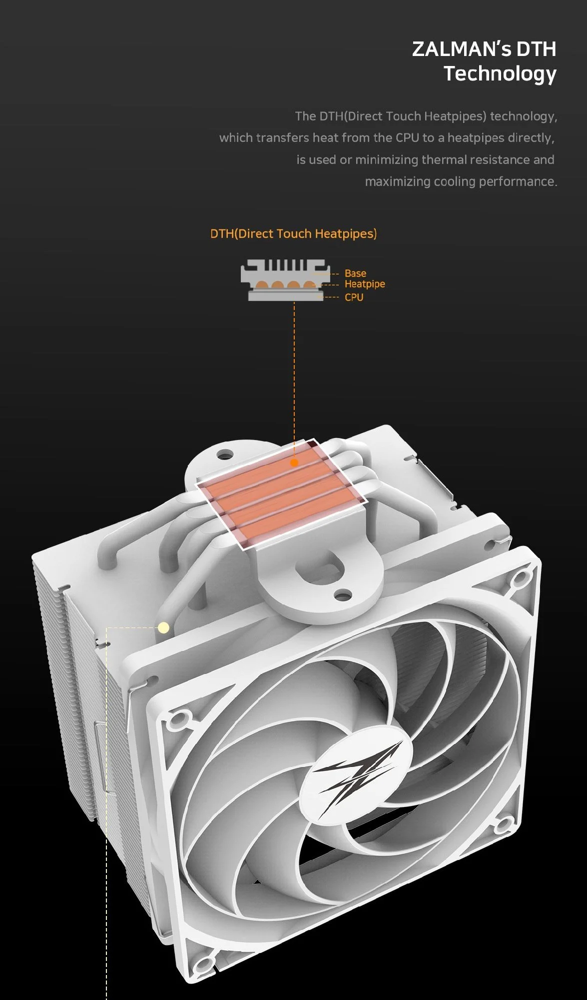 Zalman охладител за процесор CPU Cooler CNPS10X PERFORMA WHITE - image 9