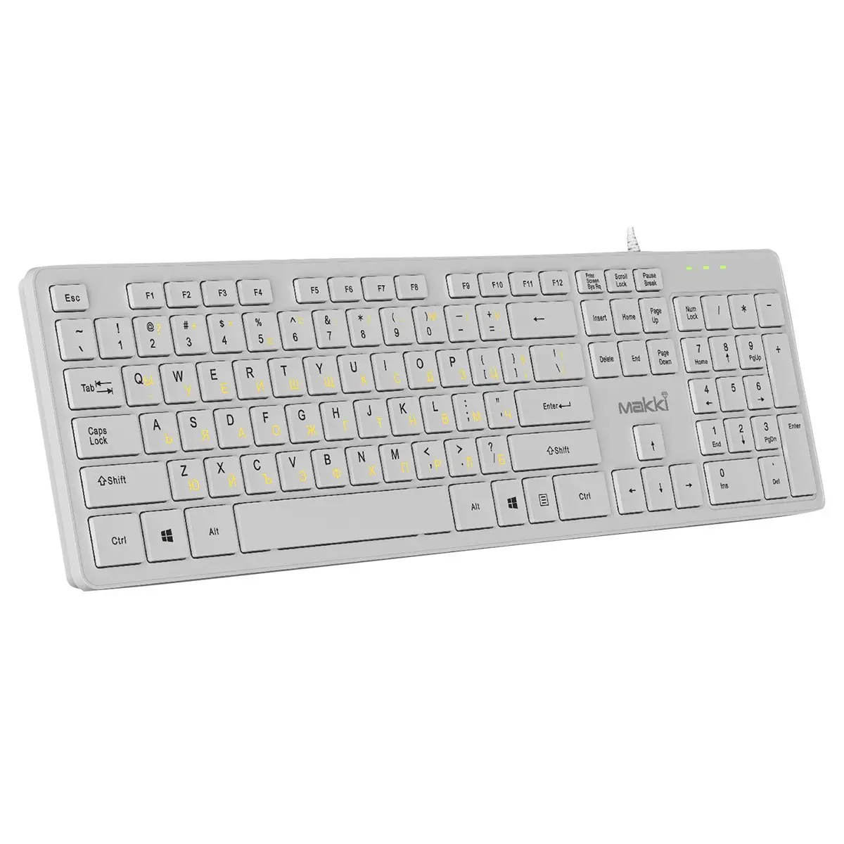Makki Tastatură low profile chirilizată USB BG - Low profile Chocolate - KB-C14 White