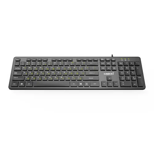 Makki нископрофилна кирилизирана клавиатура Keyboard USB BG - Low profile Chocolate - KB-C14 Black - image 1