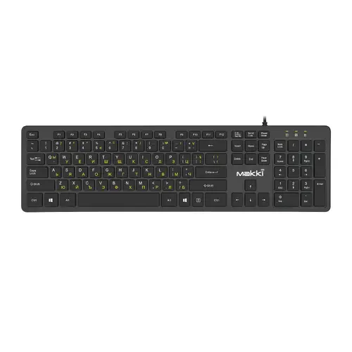 Makki нископрофилна кирилизирана клавиатура Keyboard USB BG - Low profile Chocolate - KB-C14 Black - image 2