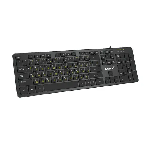 Makki нископрофилна кирилизирана клавиатура Keyboard USB BG - Low profile Chocolate - KB-C14 Black - image 3