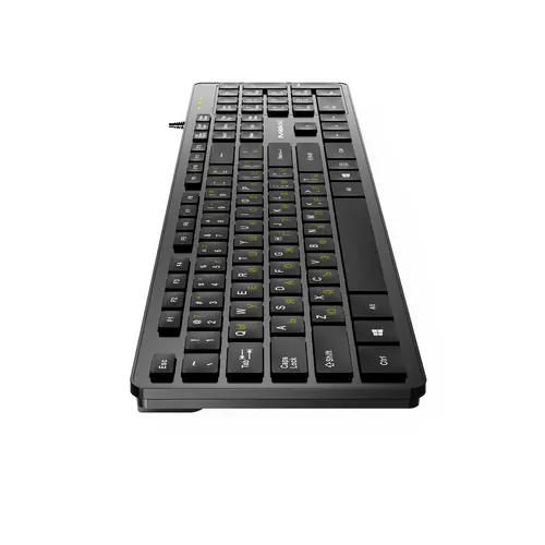 Makki нископрофилна кирилизирана клавиатура Keyboard USB BG - Low profile Chocolate - KB-C14 Black - image 4