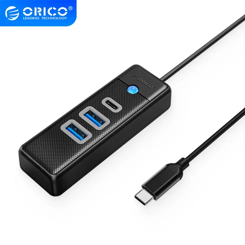 Orico Hub USB3.1 3 θυρών - 2 x USB3.0, 1 x Type C, Μαύρο - PWC2U-C3-015-BK