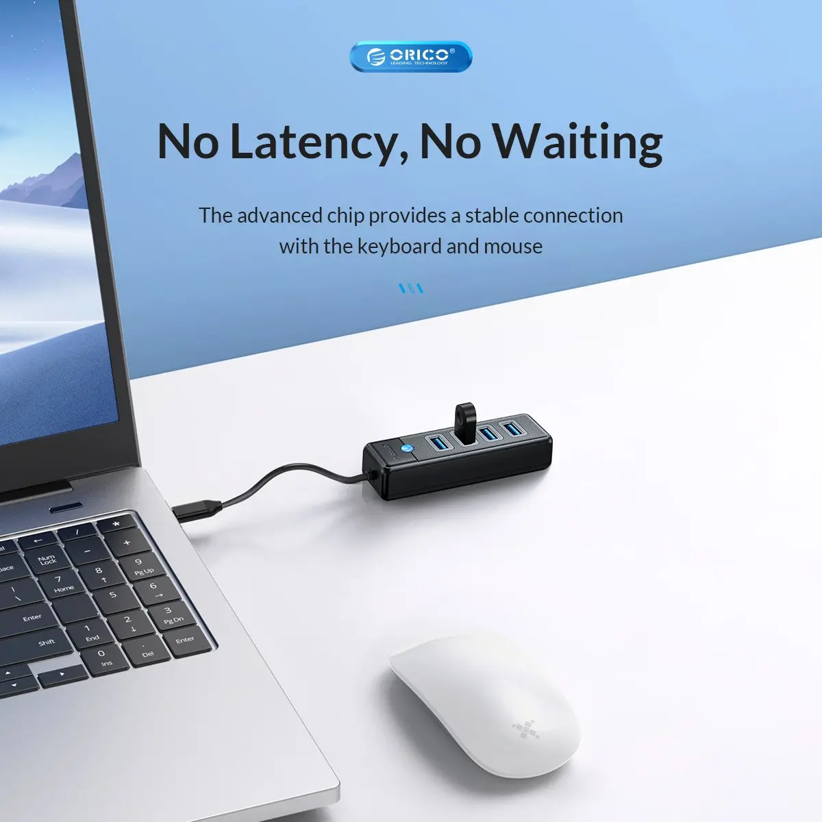 Orico Hub USB3.1 3 θυρών - 2 x USB3.0, 1 x Type C, Μαύρο - PWC2U-C3-015-BK - image 4
