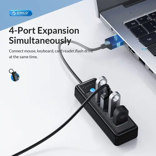 Orico Hub USB3.0 4 θυρών Μαύρο - PW4U-U3-015-BK - 12