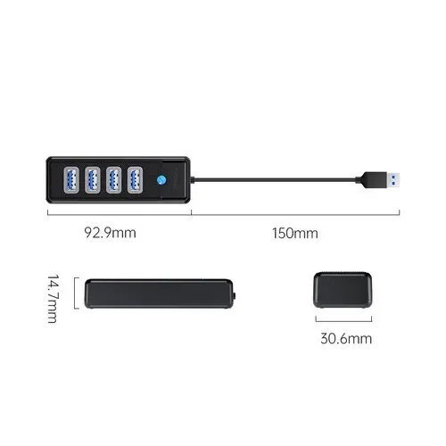 Orico Hub USB3.0 cu 4 porturi Negru - PW4U-U3-015-BK - 2