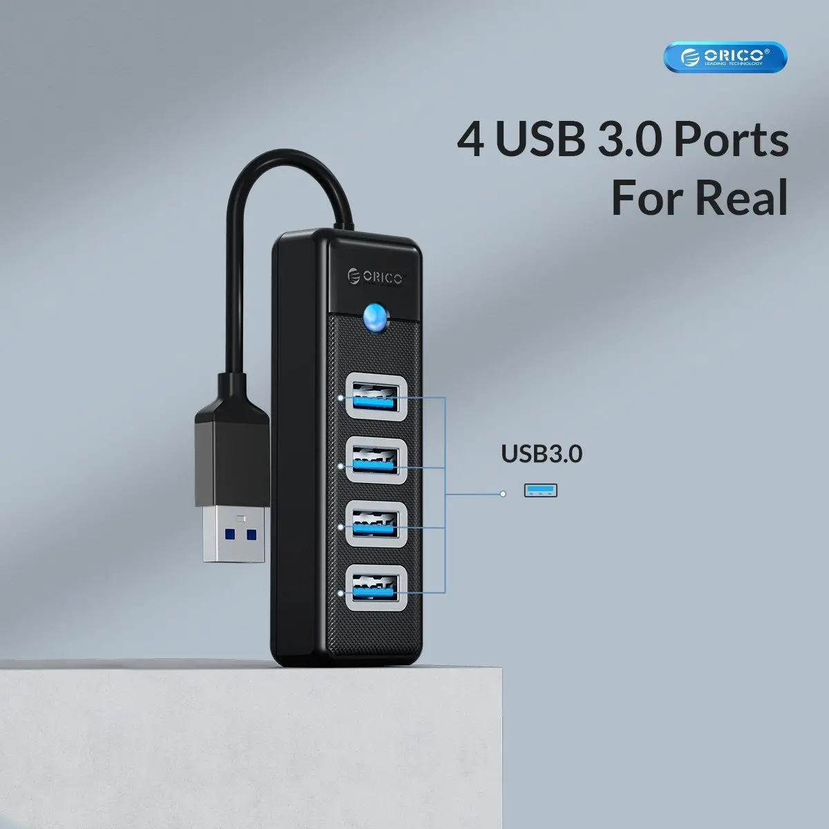 Orico Hub USB3.0 4 θυρών Μαύρο - PW4U-U3-015-BK - image 7