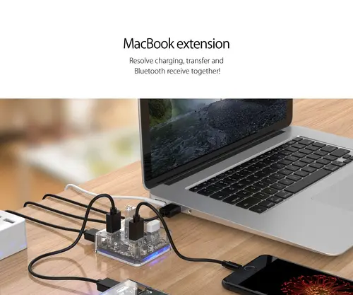 Orico хъб USB3.0 HUB 4 port transparent, 1m cable - MH4U-U3-10-CR - image 14