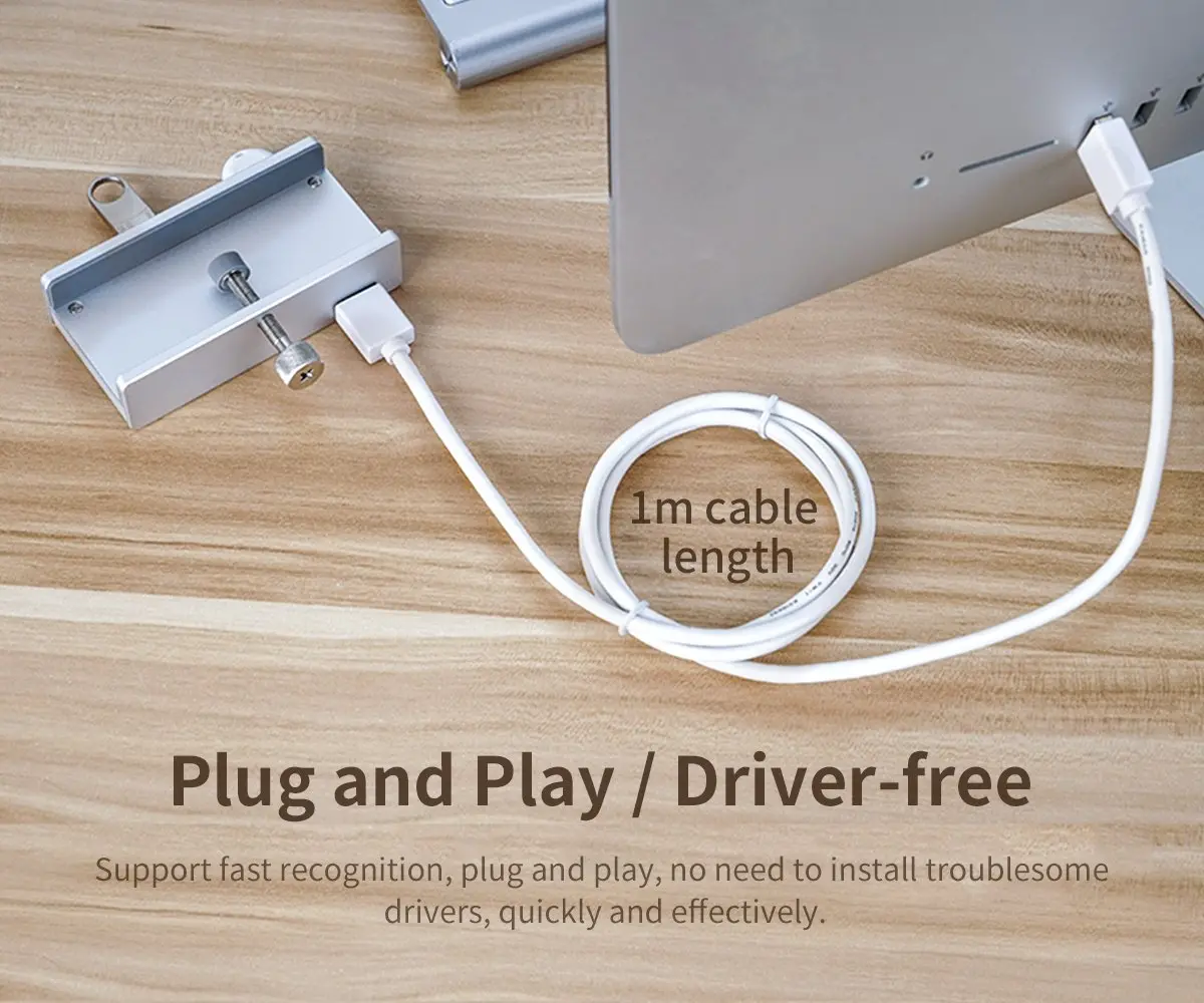 Orico хъб USB 3.0 HUB Clip Type 4 port - Aluminum - MH4PU-SV - image 10
