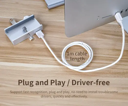 Orico хъб USB 3.0 HUB Clip Type 4 port - Aluminum - MH4PU-SV - image 10