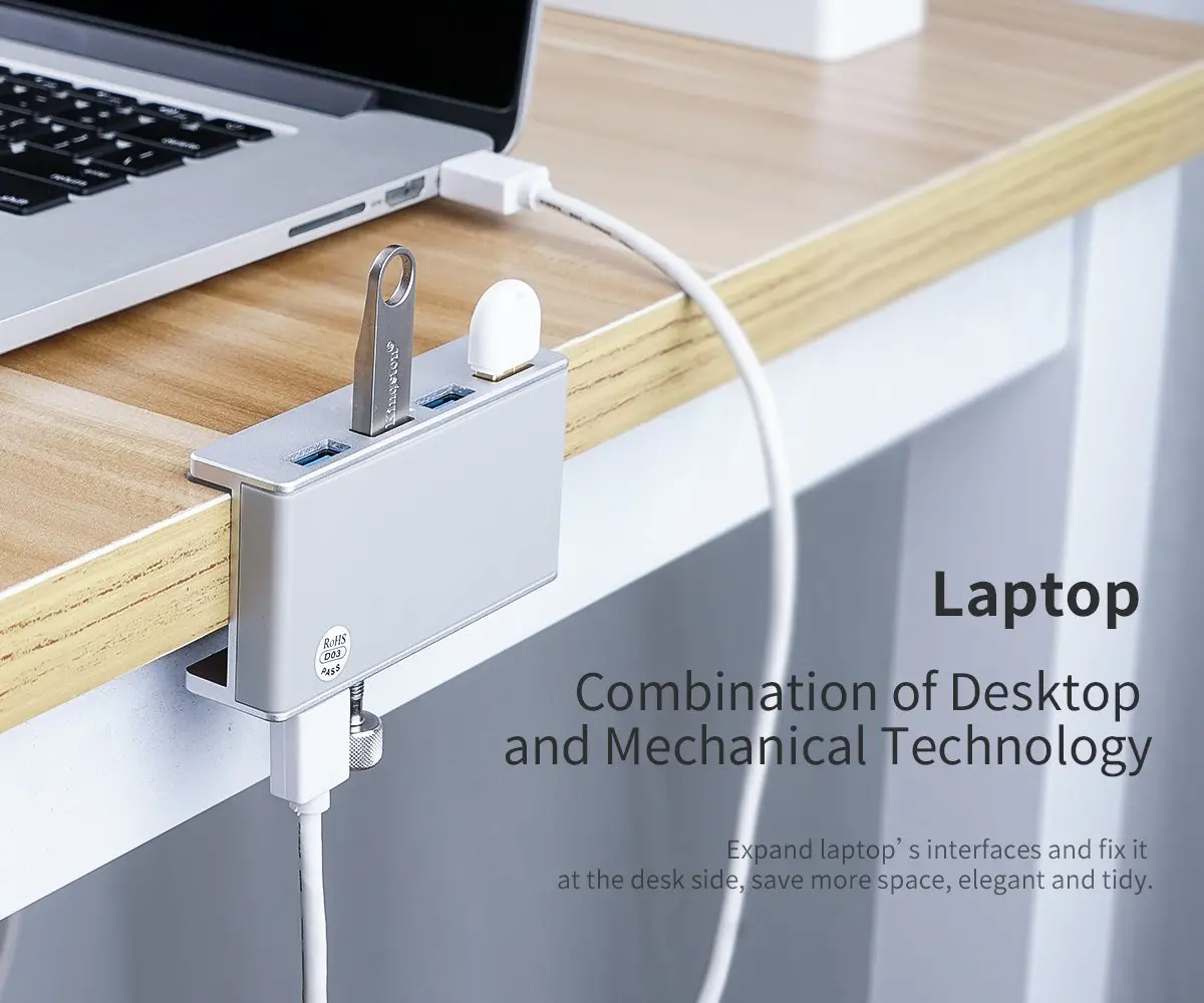 Orico хъб USB 3.0 HUB Clip Type 4 port - Aluminum - MH4PU-SV - image 7