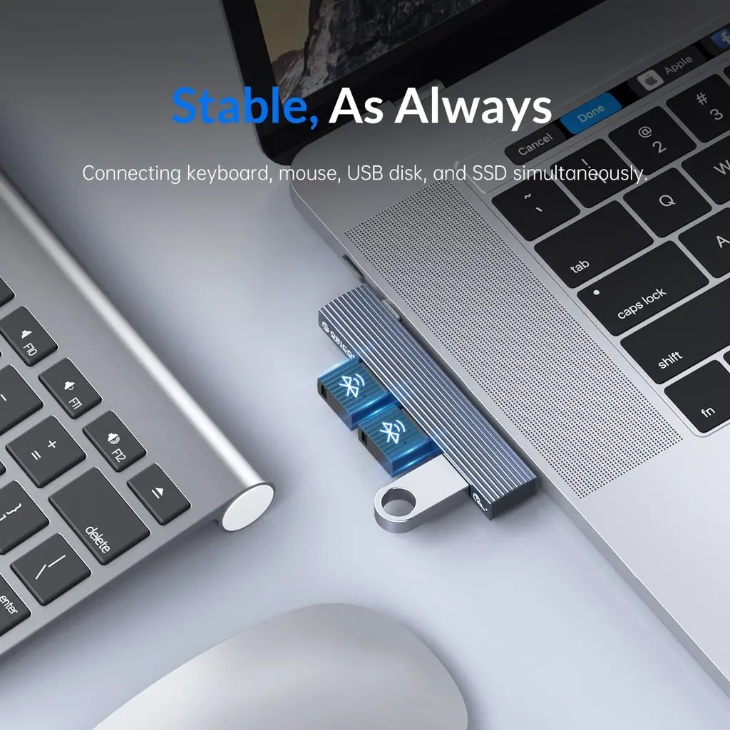 Orico хъб USB3.0/2.0 HUB 3 port TYPE C, Aluminum - AH-W13-GY - image 1