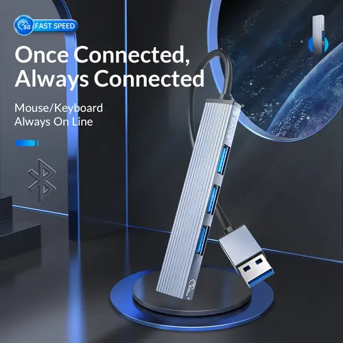 Orico hub USB3.0/2.0 HUB 4 port, αλουμίνιο - AH-A13-GY - 4