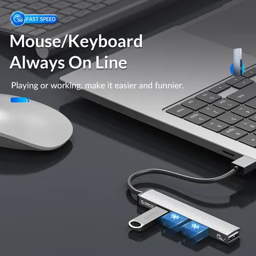 Orico hub USB3.0/2.0 HUB 4 port, αλουμίνιο - AH-A13-GY - 6