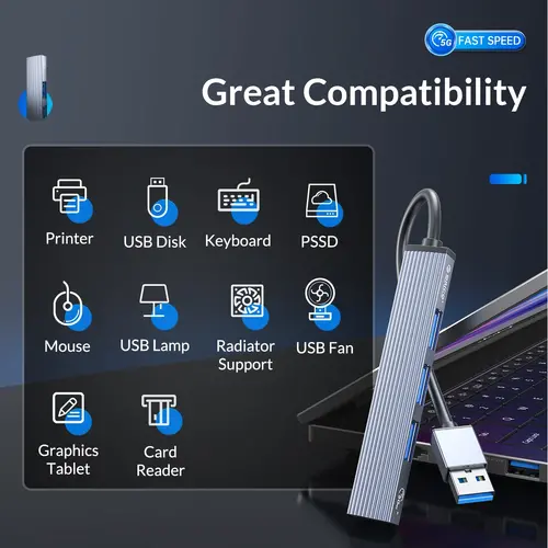 Orico hub USB3.0/2.0 HUB 4 port, αλουμίνιο - AH-A13-GY - 10