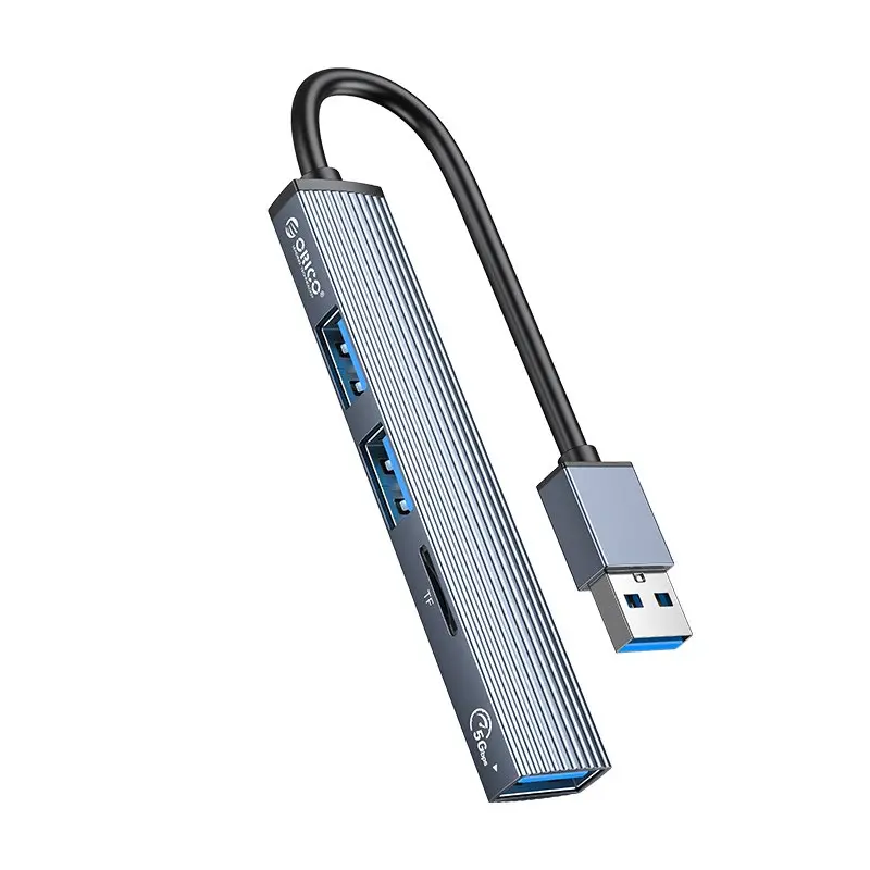 Orico хъб USB3.0/2.0 HUB 3 port + card reader, Aluminum - AH-A12F-GY - image 1