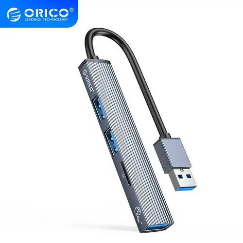 Orico Hub USB3.0/2.0 3 θυρών + card reader, αλουμινίου - AH-A12F-GY - 1