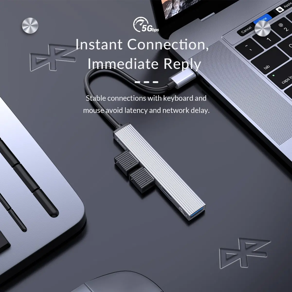 Orico Hub USB3.0/2.0 4 θυρών - είσοδος Type-C - AH-13-GY - image 14