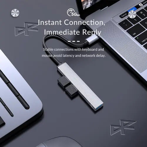 Orico Hub USB3.0/2.0 4 θυρών - είσοδος Type-C - AH-13-GY - 15