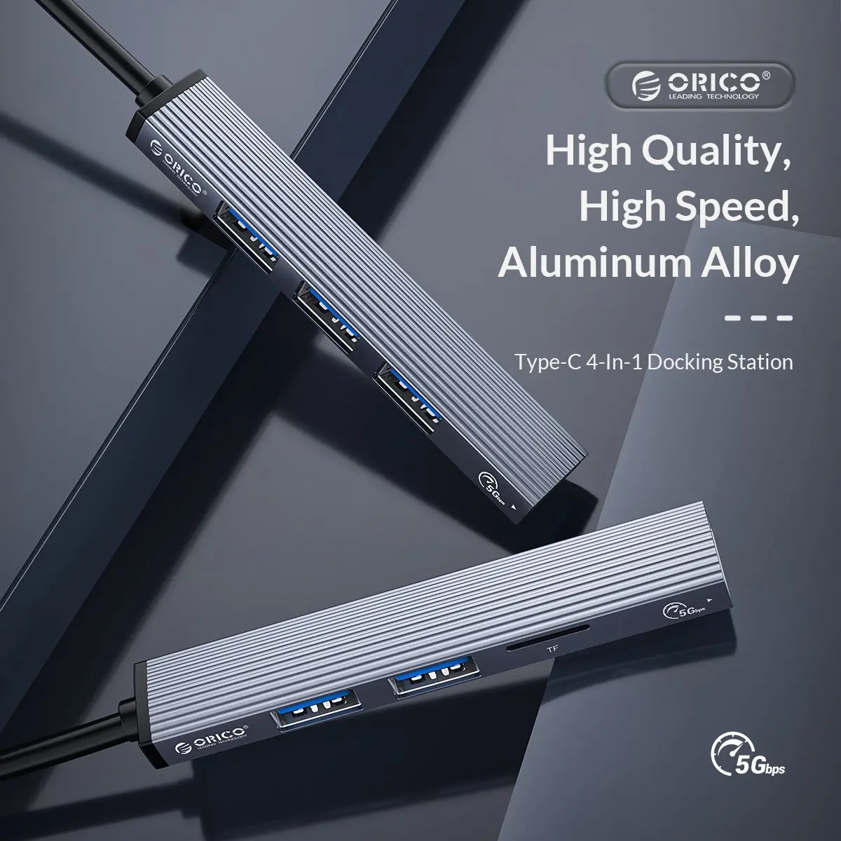 Orico Hub USB3.0/2.0 4 θυρών - είσοδος Type-C - AH-13-GY - image 7