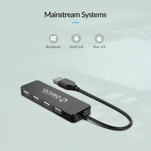 Orico USB Hub USB2.0 4 θυρών, μαύρο - FL01-BK - 12