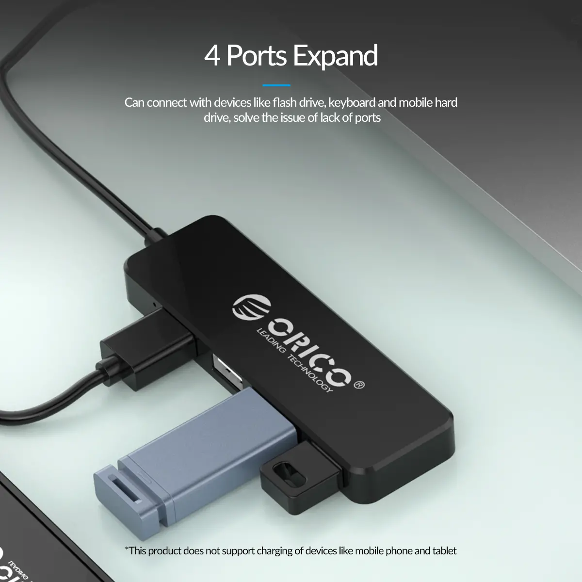 Orico USB Hub USB2.0 4 θυρών, μαύρο - FL01-BK - image 6