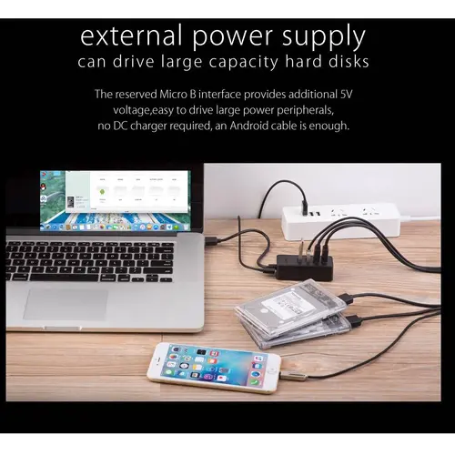 Orico хъб USB3.0 HUB 4 port - USB/Micro USB input, 1m cable - W5P-U3-100-BK-PRO - image 4