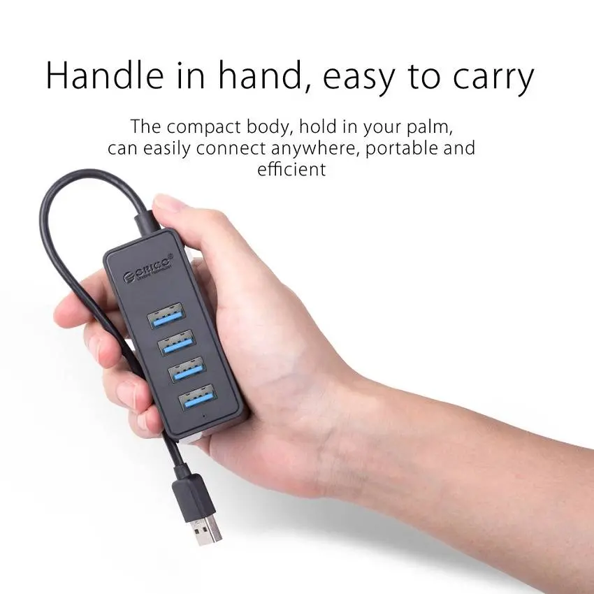 Orico хъб USB3.0 HUB 4 port - USB/Micro USB input, 1m cable - W5P-U3-100-BK-PRO - image 5