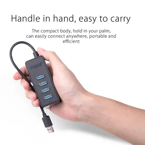 Orico хъб USB3.0 HUB 4 port - USB/Micro USB input, 1m cable - W5P-U3-100-BK-PRO - image 5