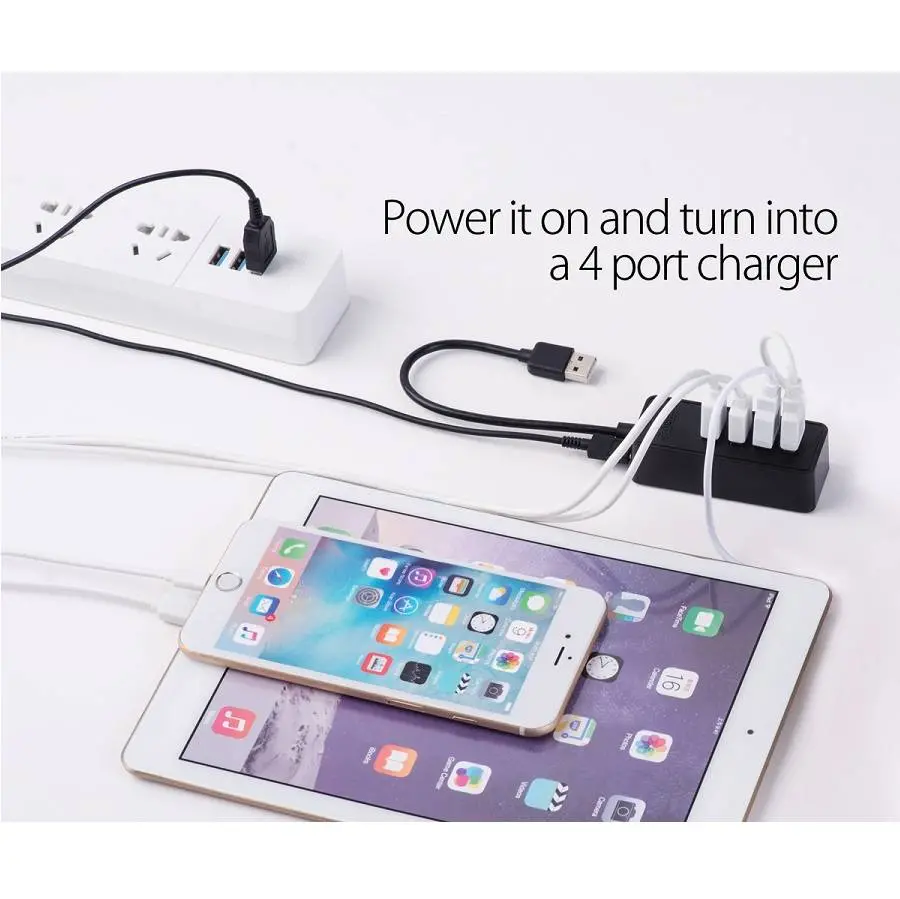 Orico хъб USB3.0 HUB 4 port - USB/Micro USB input, 1m cable - W5P-U3-100-BK-PRO - image 7