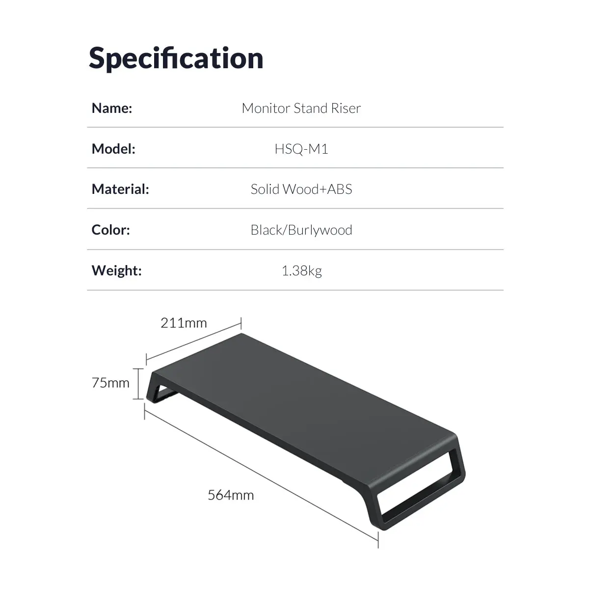 Orico Suport monitor Desk Monitor Stand - HSQ-M1-BK - image 14