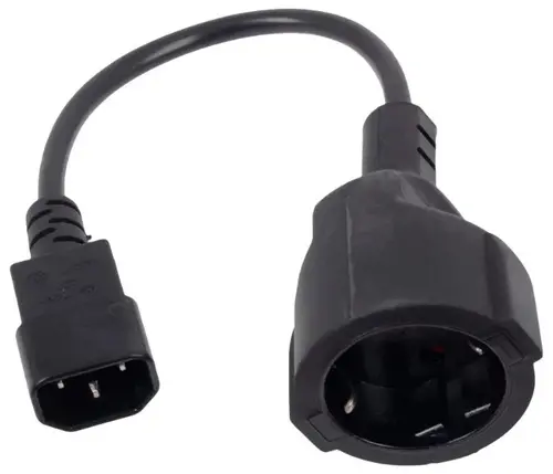 VCom cablu de alimentare prelungitor IEC 320 C14 / SCHUKO F 0.2m 16A negru - CE002-CU1.5mm-0.2m - 2