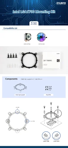 Zalman Mounting Kit LGA1700 TYPE-C for CNPS9x OPTIMA - ZM1700-MKC - image 1