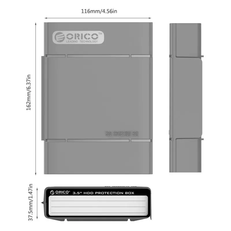 Orico cutie de protecție pentru hard disk Hard Disk Protection Box 3.5" - PHP35-V1-GY - image 4