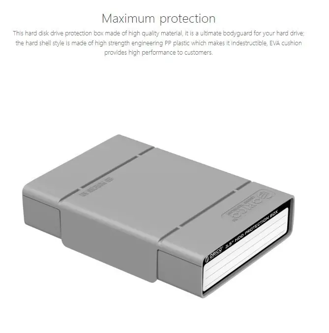 Orico cutie de protecție pentru hard disk Hard Disk Protection Box 3.5" - PHP35-V1-GY - image 7