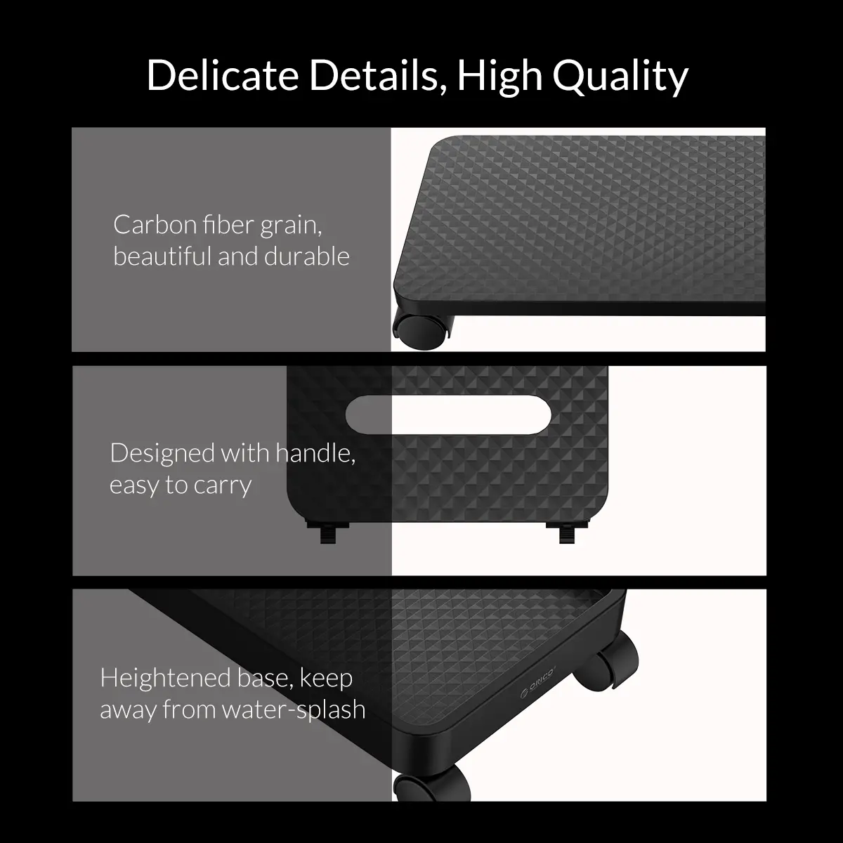 Orico поставка за компютър PC Stand - Computer Bracket - Water Resistant, Black - CPB1-BK - image 8
