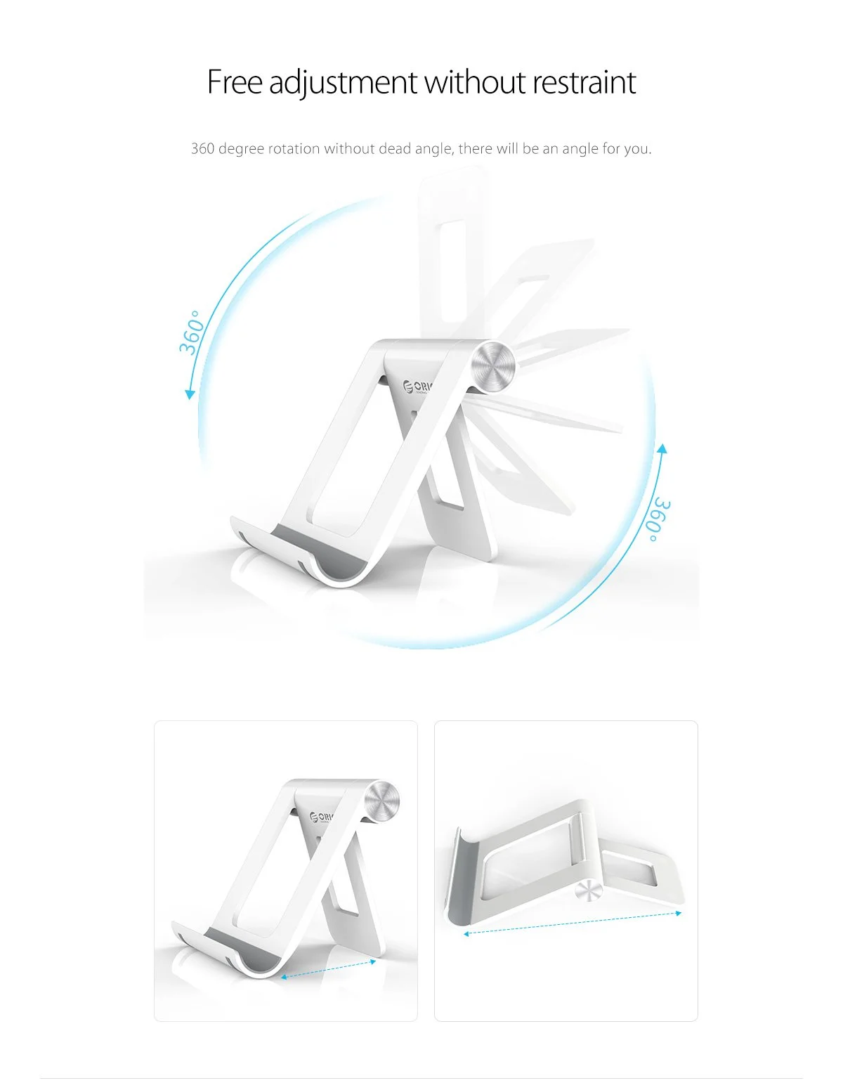Orico стойка за телефон или таблет за бюро Phone/Tablet Holder - PH2-WH - image 9
