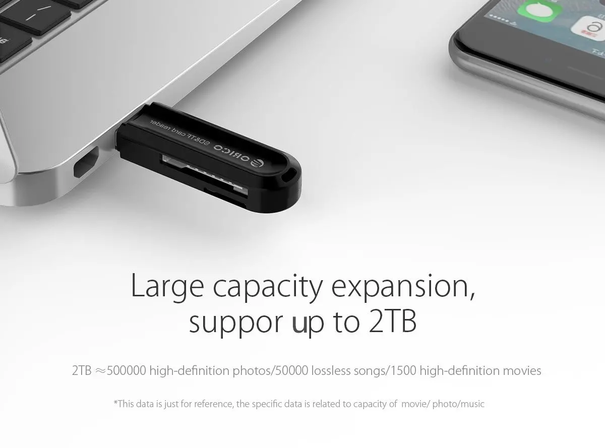 Orico συσκευή ανάγνωσης καρτών USB3.0 γκρι - CRS21-BK - image 21