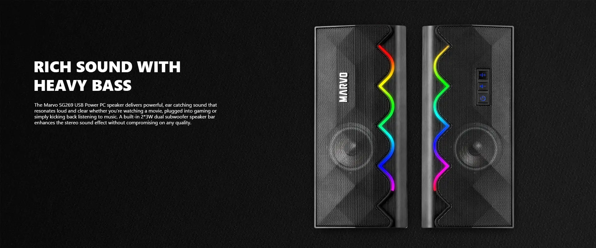 Marvo Ηχεία Gaming 2.0 6W Bluetooth RGB - MARVO-SG-269 - image 3