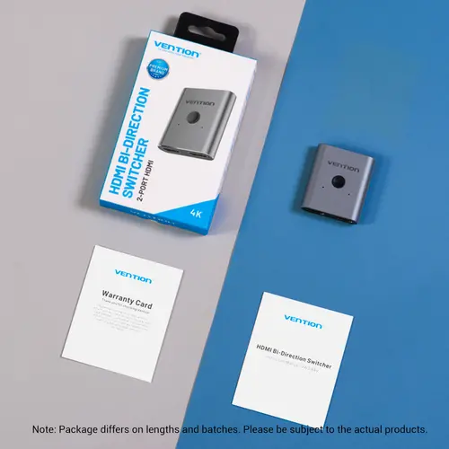 Vention Ramificator comutator HDMI 2.0 Switcher/Splitter 2 porturi bidirecțional - aluminiu argintiu - AFUH0 - 9