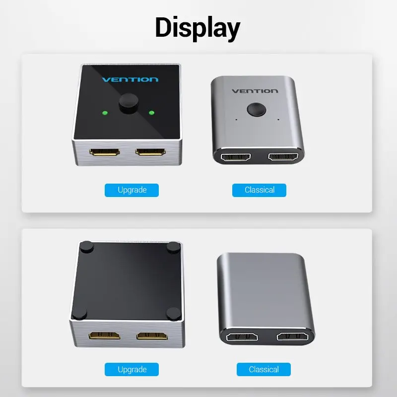 Vention Ramificator comutator HDMI 2.0 Switcher/Splitter 2 porturi bidirecțional - aluminiu gri - AFLH0 - image 12