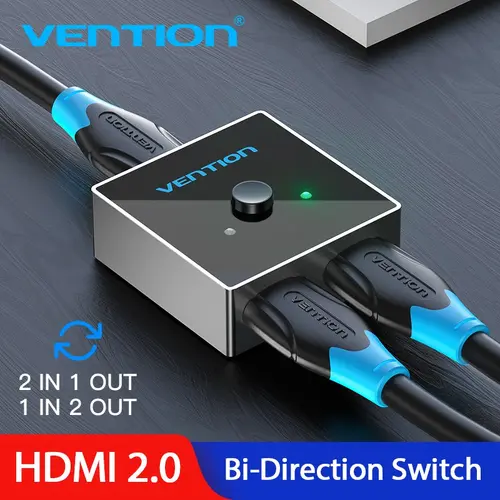 Vention Разклонител превключвател HDMI 2.0 Switcher/Splitter 2-Port Bi-Direction - Grey Aluminium - AFLH0 - image 2