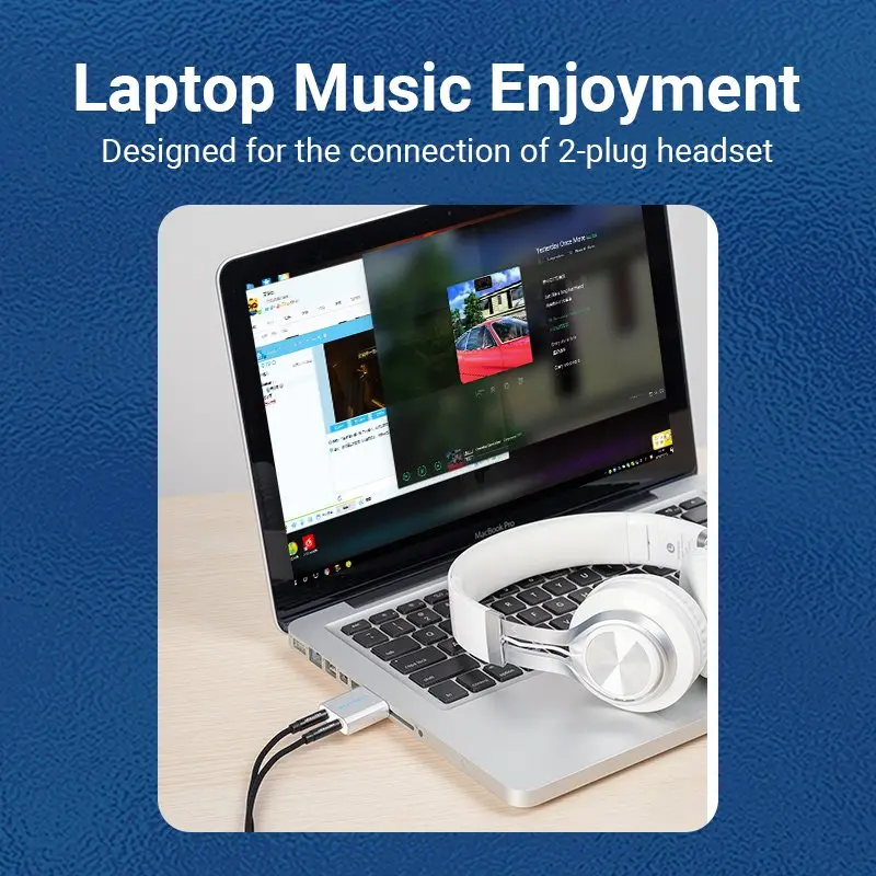 Vention εξωτερική κάρτα ήχου USB - Ακουστικά, Μικρόφωνο, Ασημί - VAB-S13 - image 4