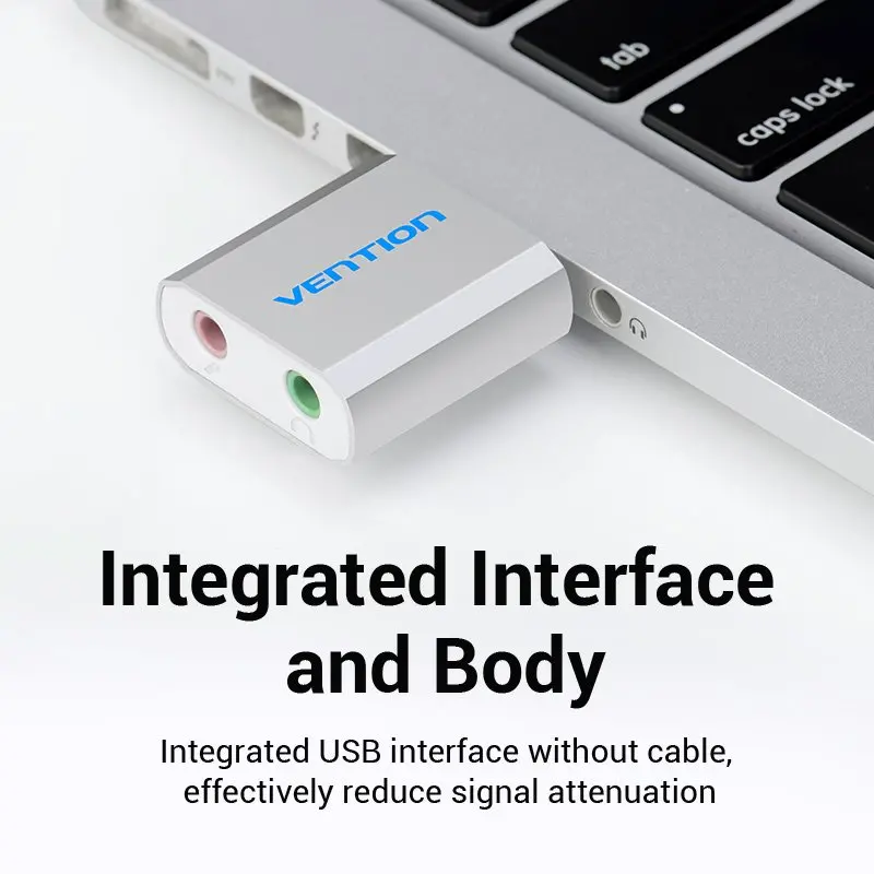 Vention εξωτερική κάρτα ήχου USB - Ακουστικά, Μικρόφωνο, Ασημί - VAB-S13 - image 7