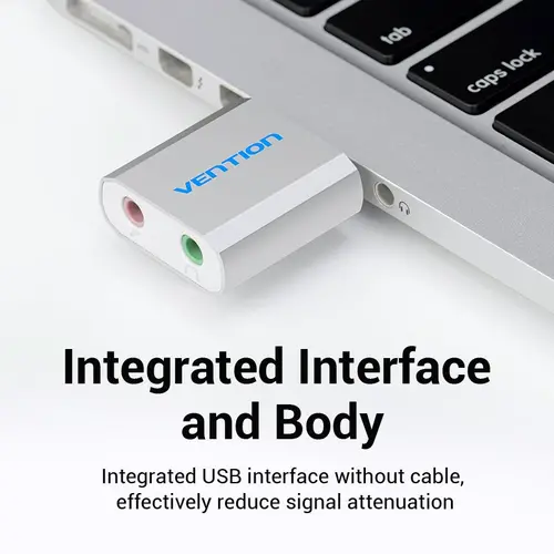 Vention εξωτερική κάρτα ήχου USB - Ακουστικά, Μικρόφωνο, Ασημί - VAB-S13 - 8