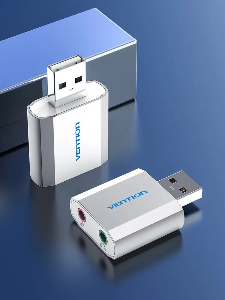 Vention placă de sunet externă USB - Căști, Microfon, Argintiu - VAB-S13 - image 8