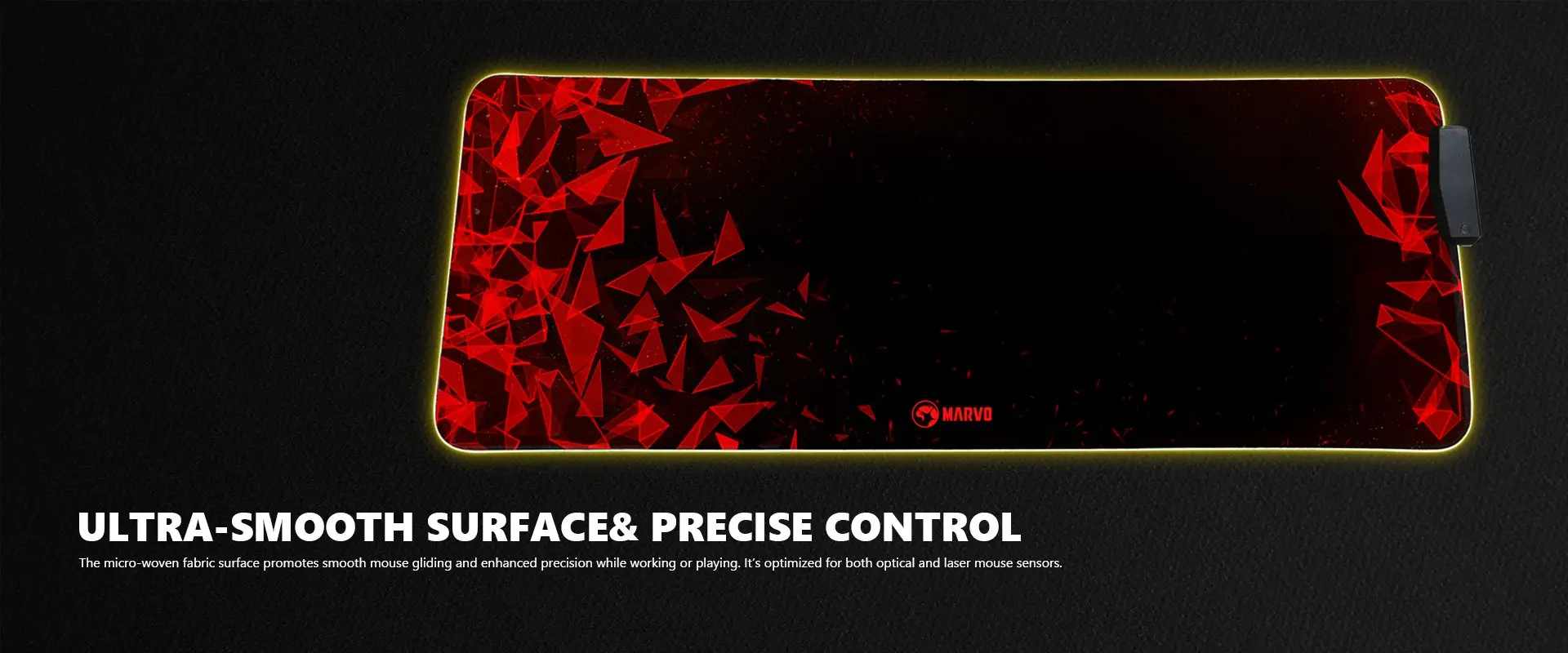 Marvo светеща подложка за мишка Gaming Mousepad MG011- Size XL, RGB, USB hub - image 5