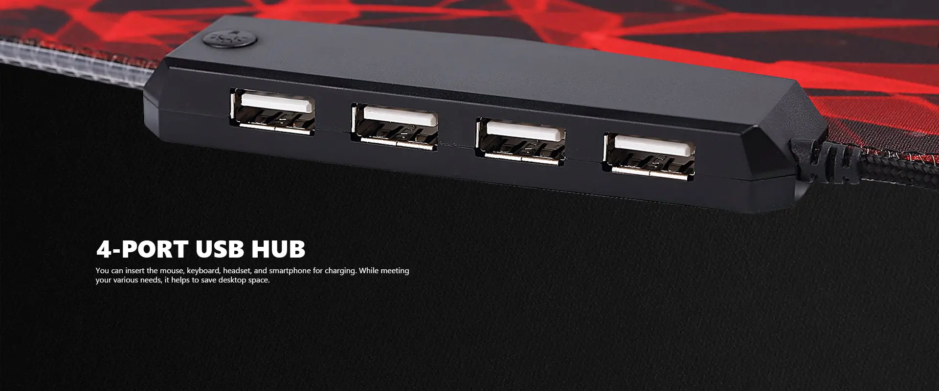 Marvo светеща подложка за мишка Gaming Mousepad MG011- Size XL, RGB, USB hub - image 7