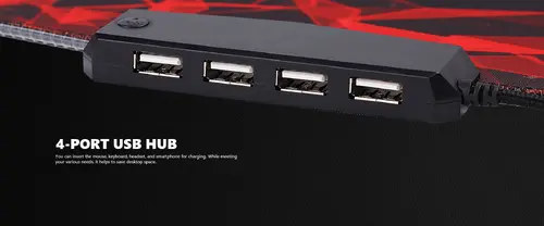 Marvo светеща подложка за мишка Gaming Mousepad MG011- Size XL, RGB, USB hub - image 7